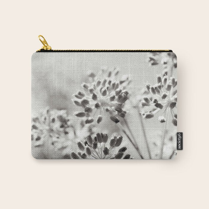 botanical abstract photograph no. 6 - black and white photography modern floral Carry All Pouch Gallery Image 1
