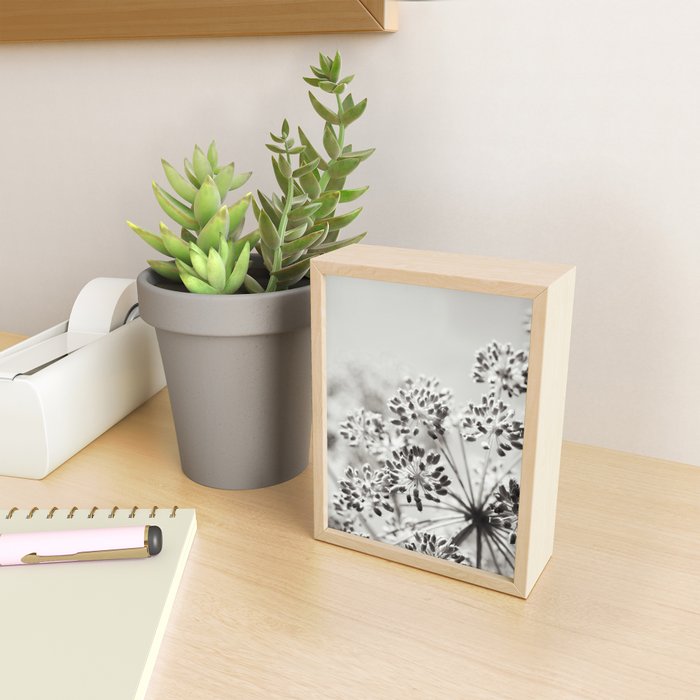 botanical abstract photograph no. 6 - black and white photography modern floral Mini Art Print Gallery Image 2