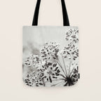 botanical abstract photograph no. 6 - black and white photography modern floral Tote Bag Gallery Image 1