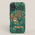 Foxes Playing in the Emerald Forest iPhone Case Gallery Image 1