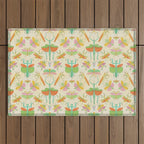 Whimsical Praying Mantis Retro Colors  Outdoor Rug Gallery Image 1