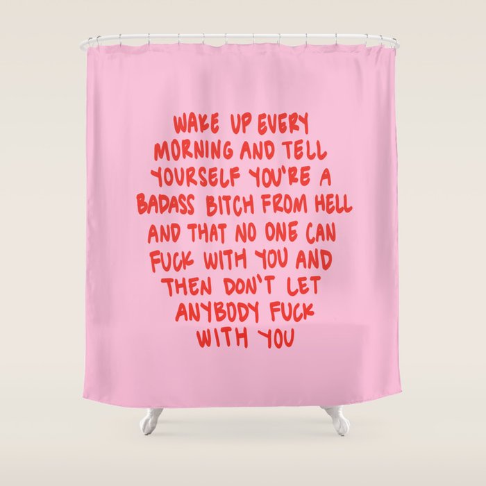 Girl Boss Motto Shower Curtain Gallery Image 1
