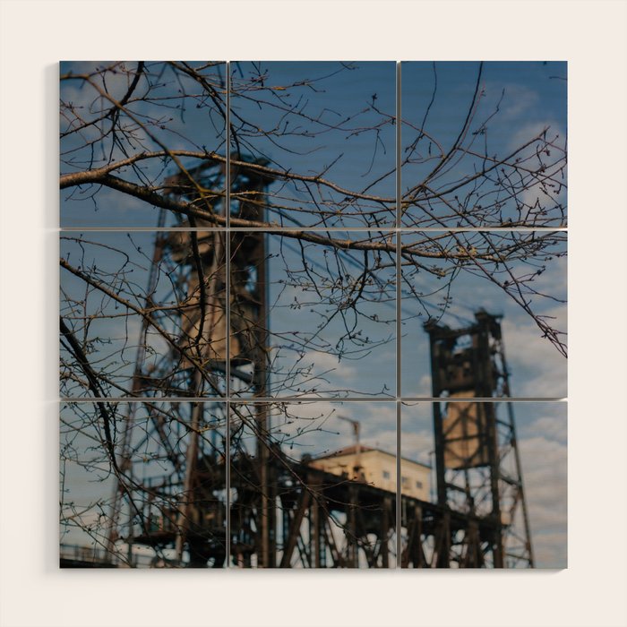 Portland Steel Bridge Wood Wall Art Gallery Image 1