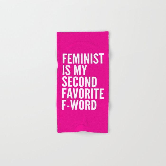 Feminist is My Second Favorite F-Word (Pink) Bath Towel Gallery Image 1