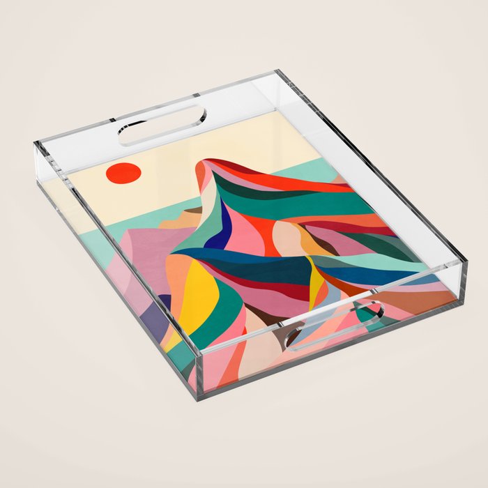 Rainbow mountains Acrylic Tray Gallery Image 1