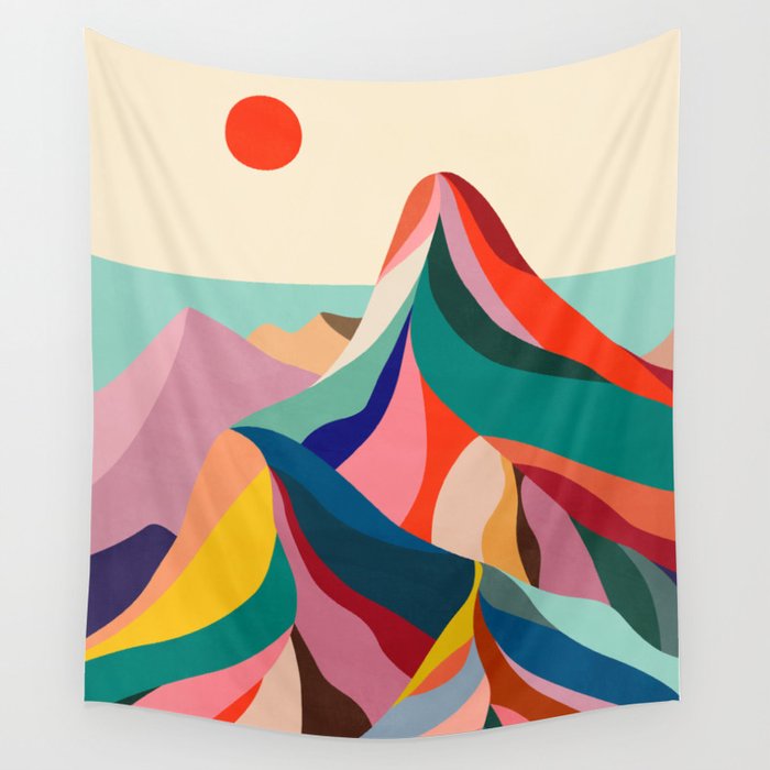 Rainbow mountains Wall Tapestry Gallery Image 1