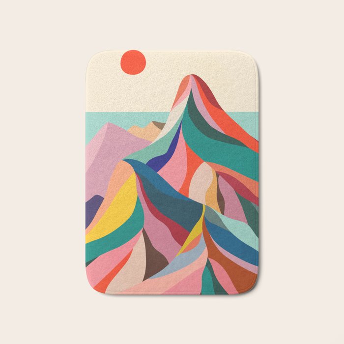 Rainbow mountains Bath Mat Gallery Image 1