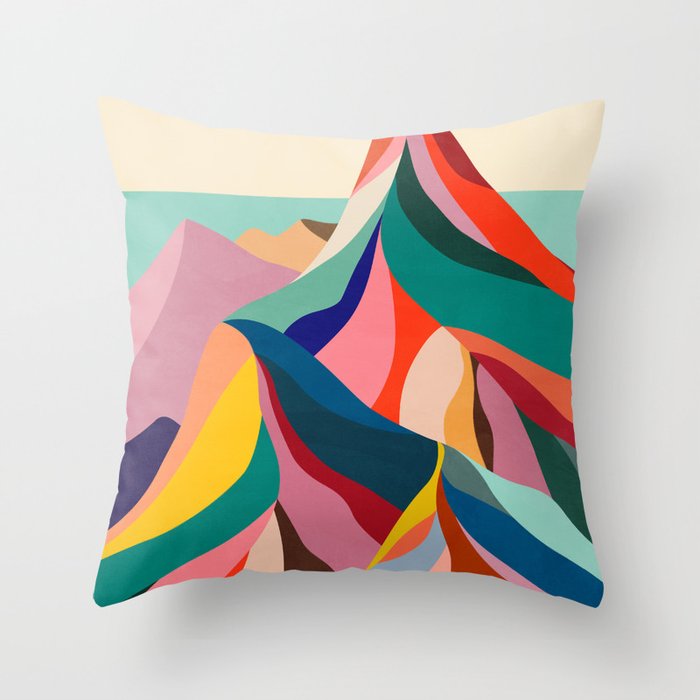 Rainbow mountains Throw Pillow Gallery Image 6