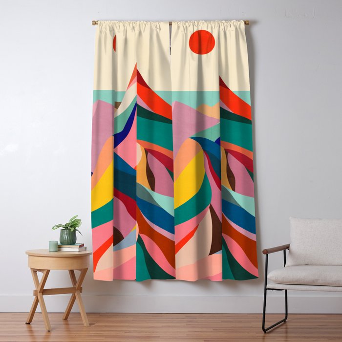 Rainbow mountains Window Curtain Gallery Image 5