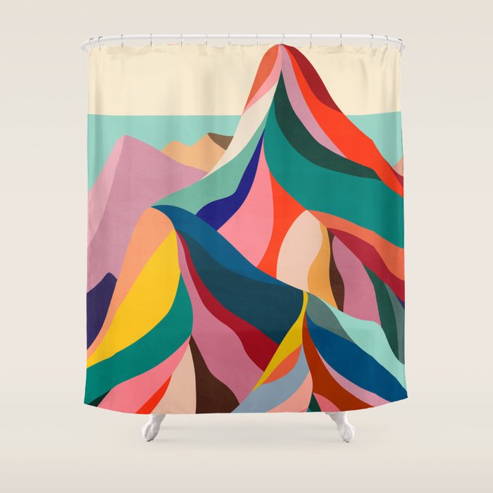 Rainbow mountains Shower Curtain Gallery Image 1