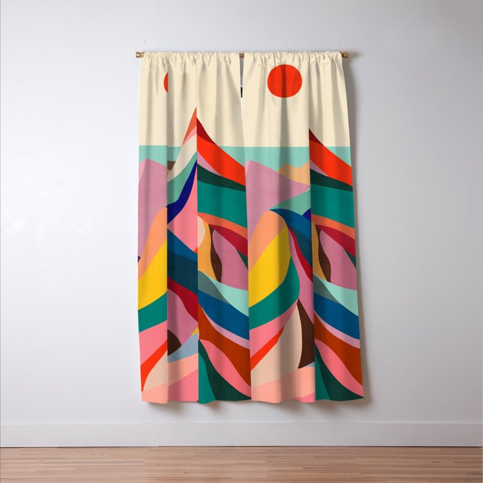 Rainbow mountains Window Curtain Gallery Image 3