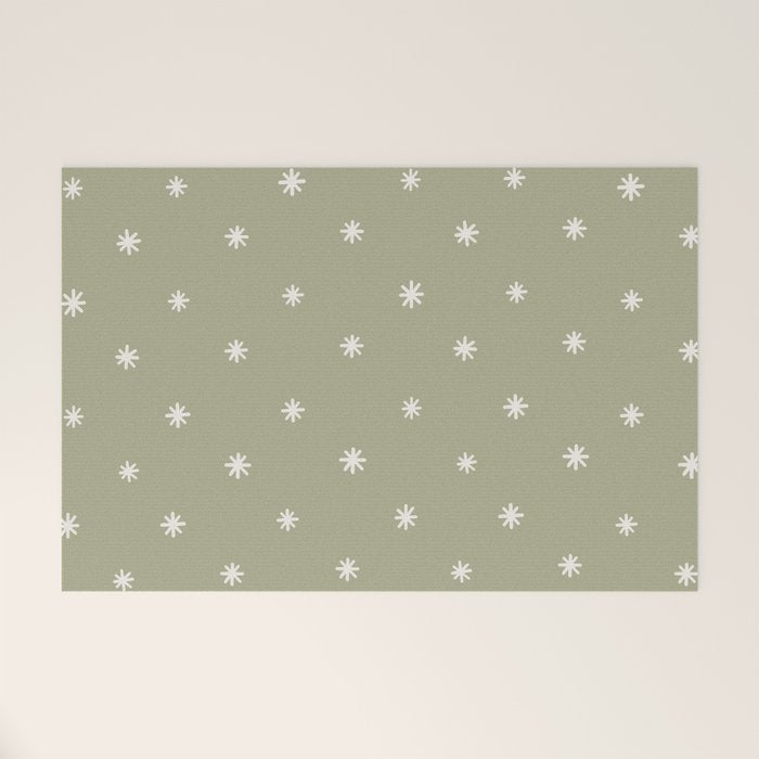 Sparkles Sage Green Welcome Mat Gallery Image 1