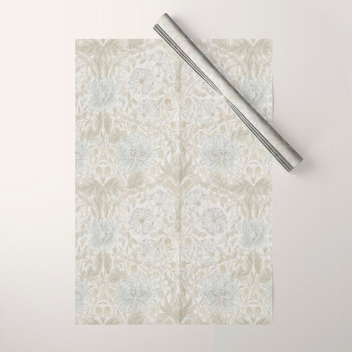 William Morris Pure Honeysuckle Linen Wrapping Paper Gallery Image 1