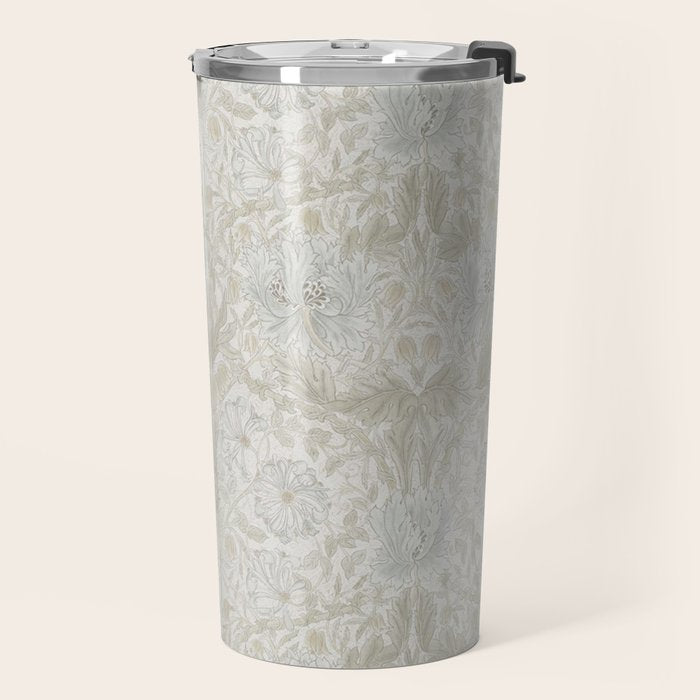 William Morris Pure Honeysuckle Linen Travel Mug Gallery Image 2