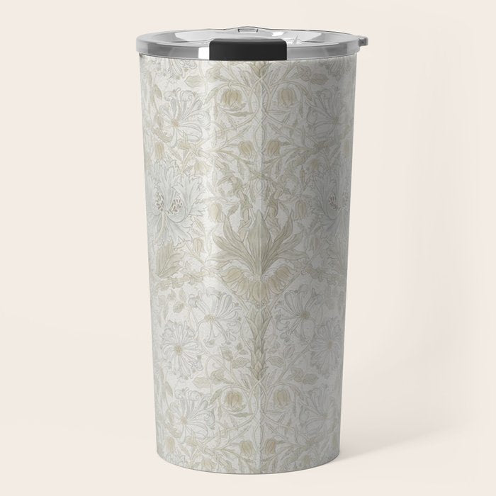 William Morris Pure Honeysuckle Linen Travel Mug Gallery Image 1