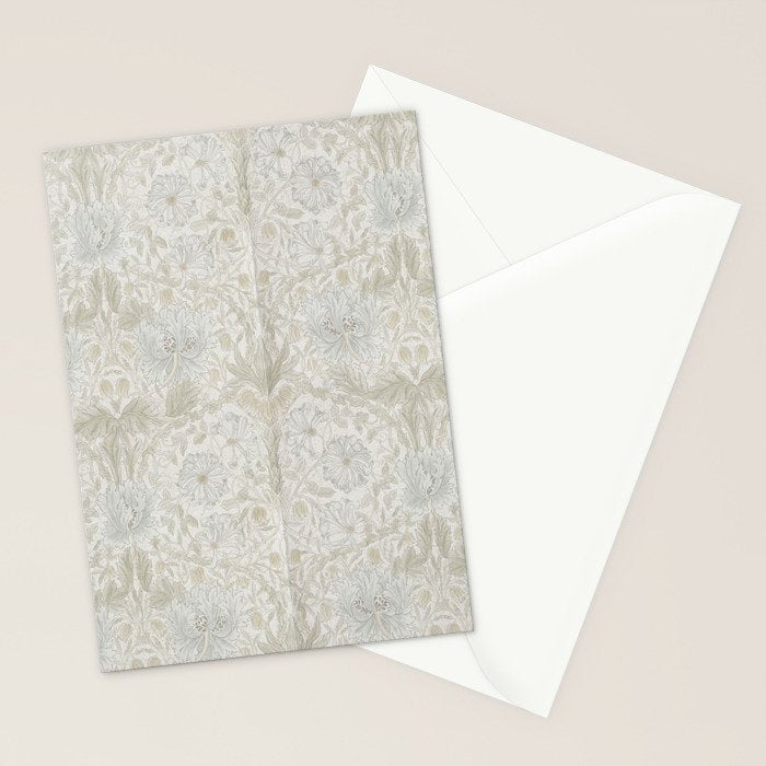 William Morris Pure Honeysuckle Linen Stationery Card Gallery Image 2