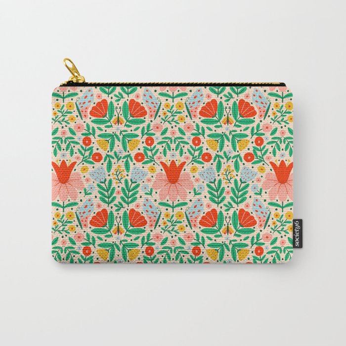 Whimsical Floral - colorful garden  Carry All Pouch Gallery Image 1