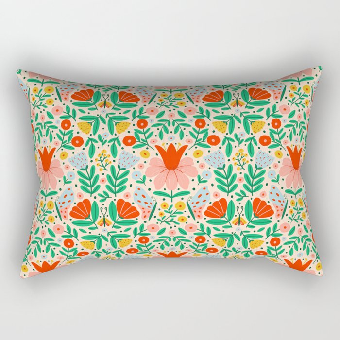 Whimsical Floral - colorful garden  Rectangular Pillow Gallery Image 2