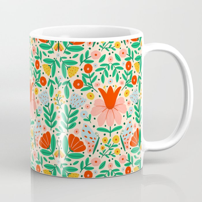 Whimsical Floral - colorful garden  Coffee Mug Gallery Image 1