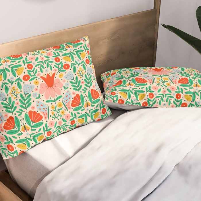 Whimsical Floral - colorful garden  Pillow Sham Gallery Image 2