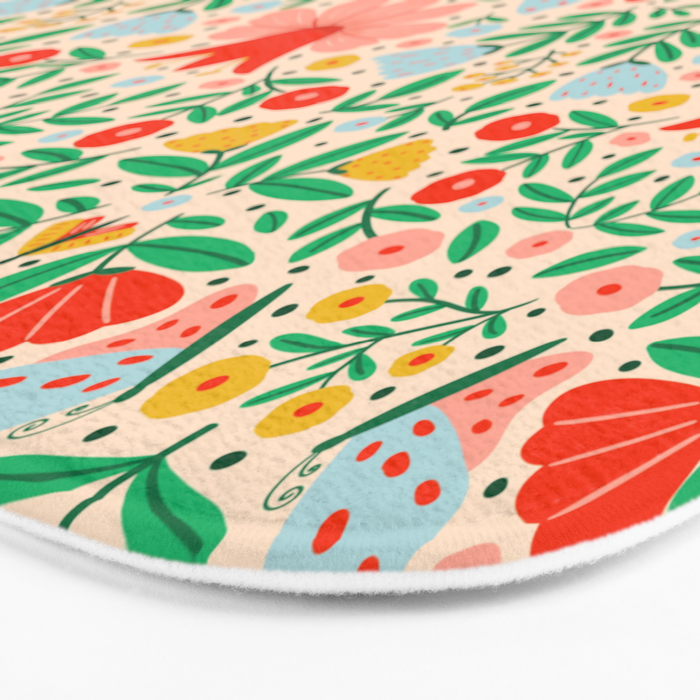 Whimsical Floral - colorful garden  Bath Mat Gallery Image 3