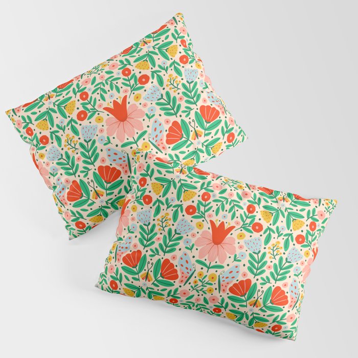 Whimsical Floral - colorful garden  Pillow Sham Gallery Image 3