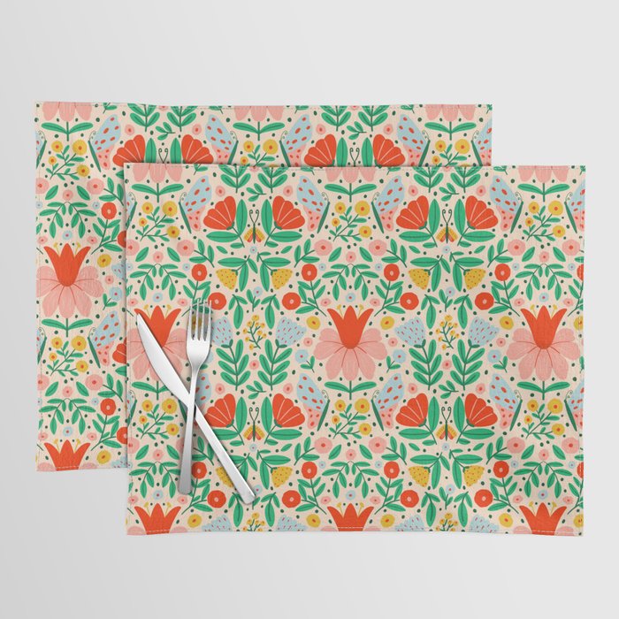 Whimsical Floral - colorful garden  Placemat Gallery Image 1