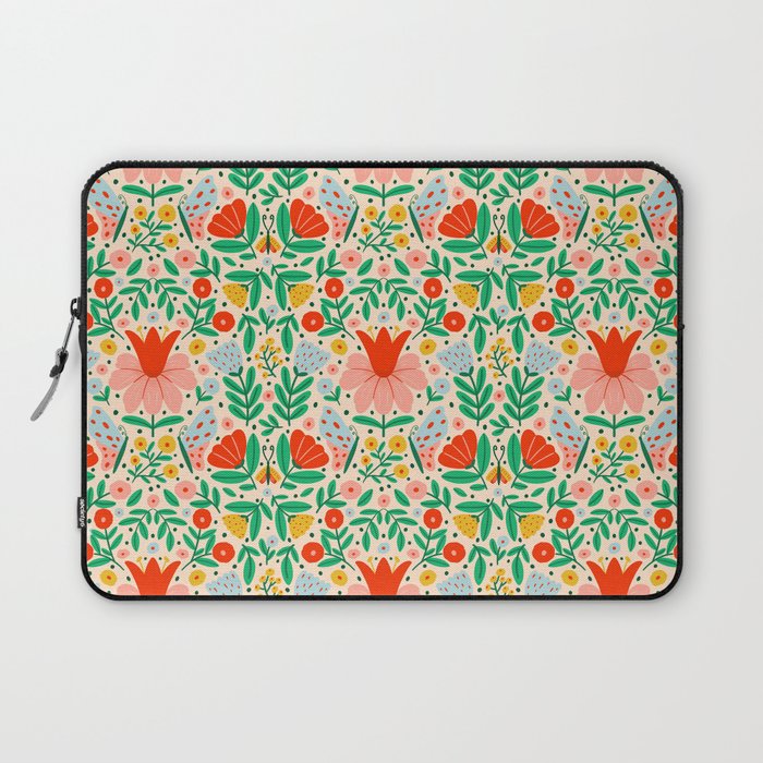 Whimsical Floral - colorful garden  Laptop Sleeve Gallery Image 1