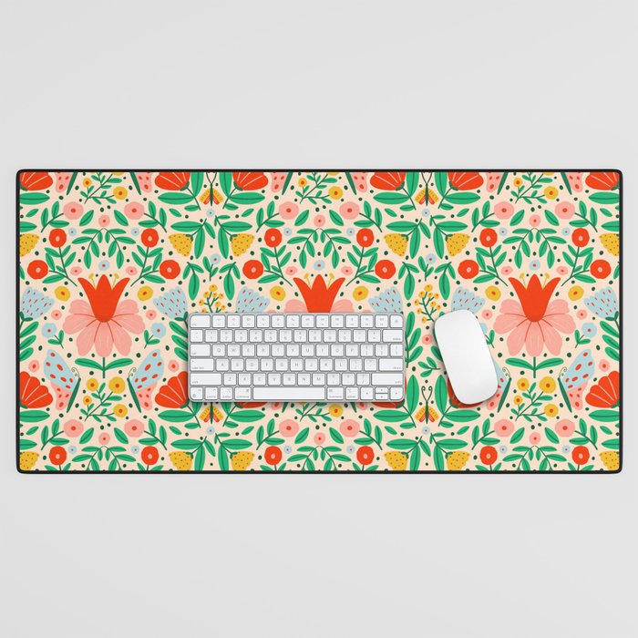 Whimsical Floral - colorful garden  Desk Mat Gallery Image 1