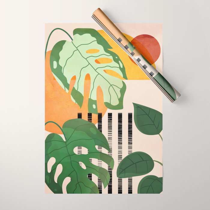 Tropical Garden Leaves 01 Wrapping Paper Gallery Image 1