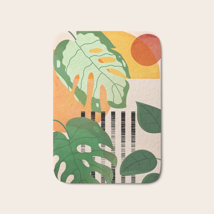 Tropical Garden Leaves 01 Bath Mat Gallery Image 1