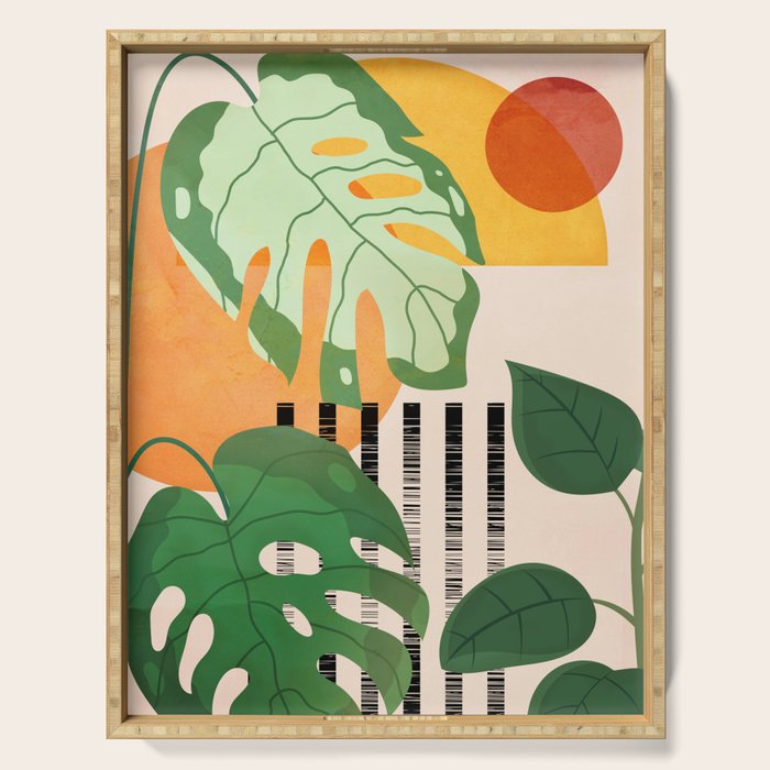 Tropical Garden Leaves 01 Serving Tray Gallery Image 1
