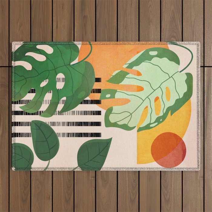Tropical Garden Leaves 01 Outdoor Rug Gallery Image 1