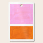 Pastel Neon Pink Yellow Ochre Mid Century Modern Abstract Minimalist Rothko Color Field Squares Cutting Board Gallery Image 1