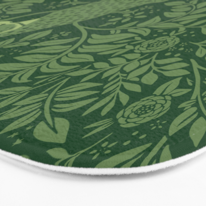Spring Cheetah Pattern - Forest Green Bath Mat Gallery Image 3