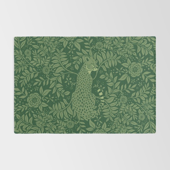 Spring Cheetah Pattern - Forest Green Rug Gallery Image 2