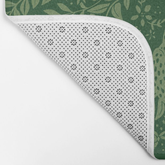 Spring Cheetah Pattern - Forest Green Bath Mat Gallery Image 2