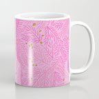 Winter Berries & Pine Branches in Pink & Gold Coffee Mug Gallery Image 1
