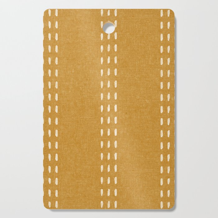 boho vertical stitch - mustard Cutting Board Gallery Image 1
