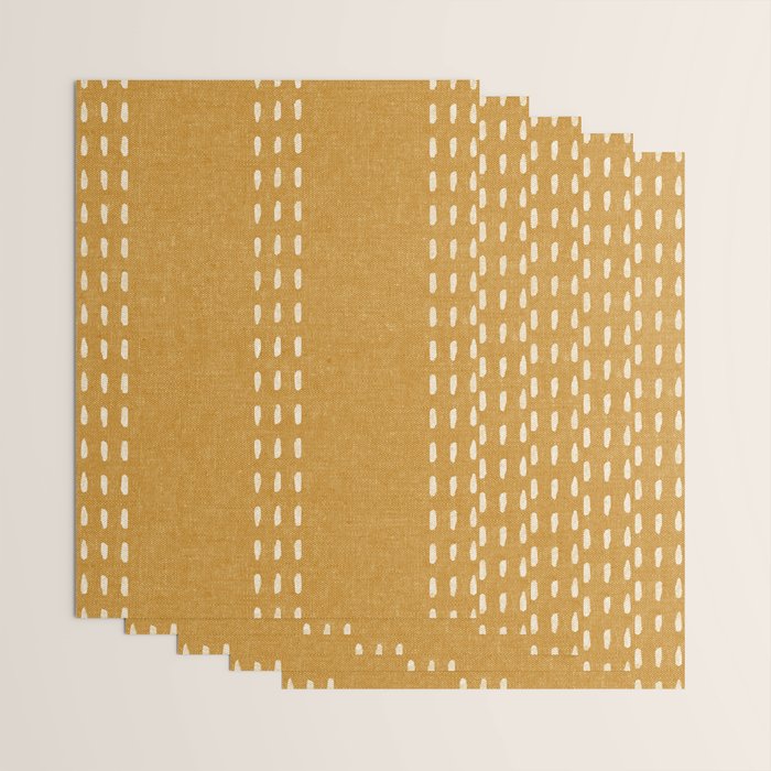 boho vertical stitch - mustard Wrapping Paper Gallery Image 3