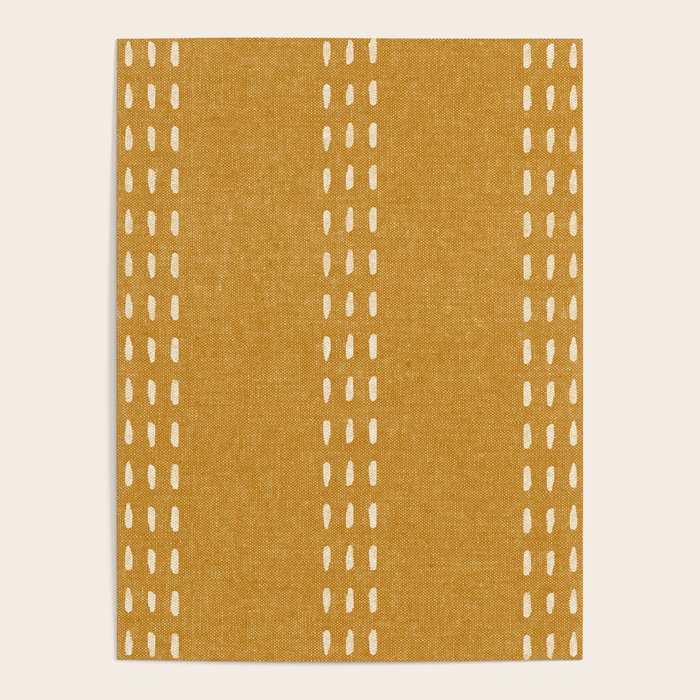boho vertical stitch - mustard Poster Gallery Image 4