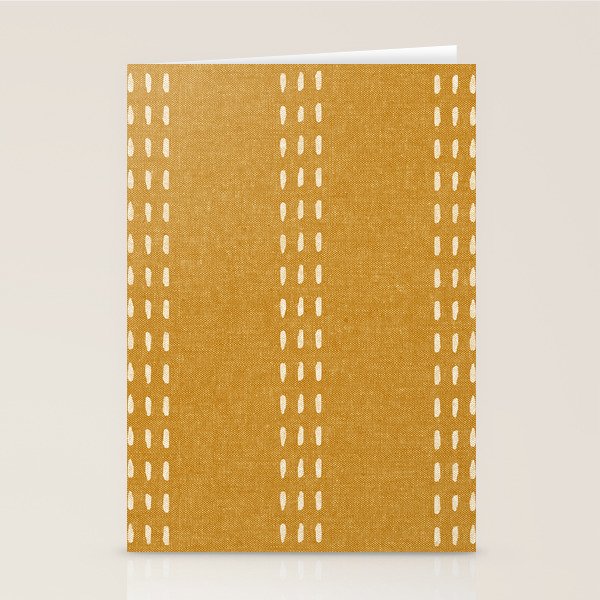 boho vertical stitch - mustard Stationery Card Gallery Image 2