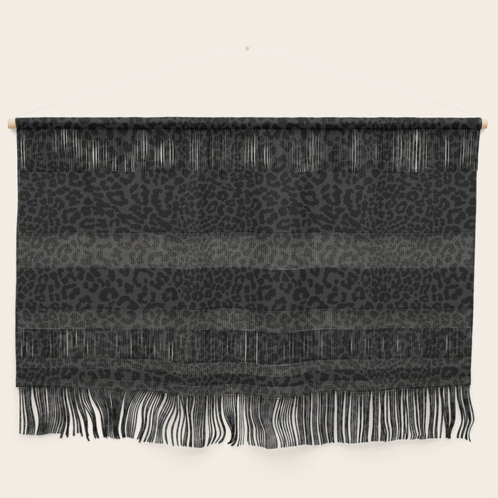 Goth Black Leopard Animal Print Wall Hanging Gallery Image 1