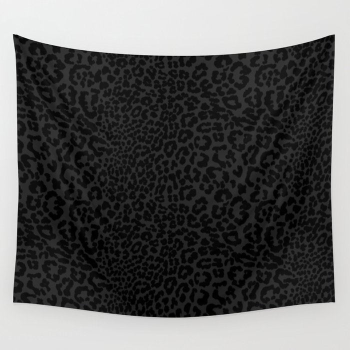 Goth Black Leopard Animal Print Wall Tapestry Gallery Image 1