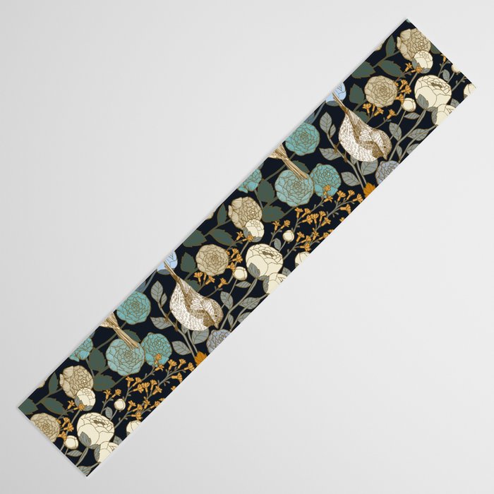 Winter Garden Birds Black Table Runner Gallery Image 3
