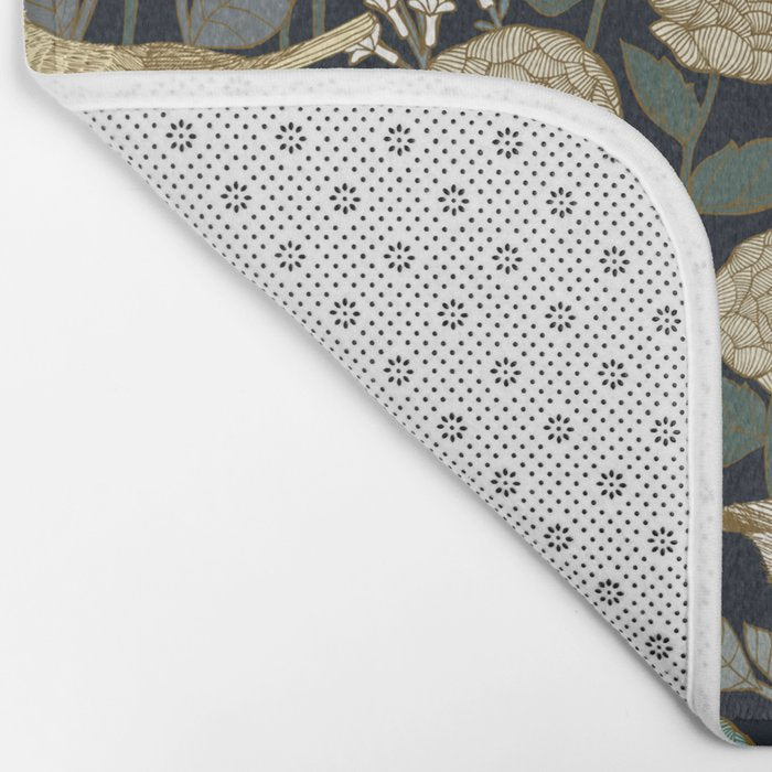 Winter Garden Birds Black Bath Mat Gallery Image 2