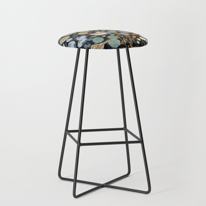 Winter Garden Birds Black Stool Gallery Image 1