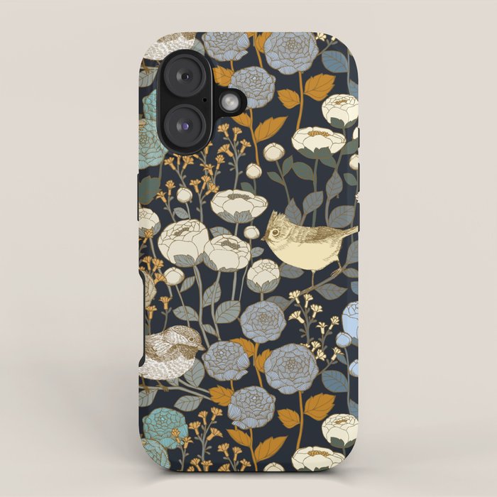 Winter Garden Birds Black iPhone Case Gallery Image 1