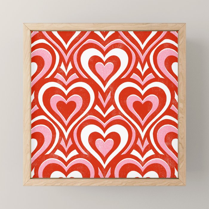 Sweethearts - red, pink, and white  Mini Art Print Gallery Image 1