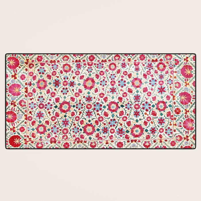 Kermina Suzani South West Uzbekistan Embroidery Print Desk Mat Gallery Image 3